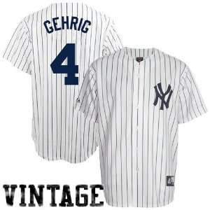  NY Yankee Jersey  Majestic New York Yankees #4 Lou Gehrig 