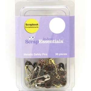 Scrap Essentials Scrapbook Embellishments Metallic Safety Pins  