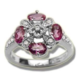  .035 ct 8 5X3 Oval Mystic Pink Topaz Cluster Ladies Ring Jewelry
