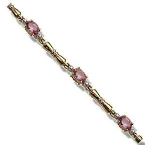    .02 ct 6 7X5 Oval Mystic Pink Topaz Yellow Bracelet Jewelry