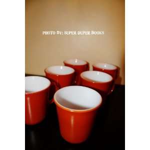  Six Vintage Pyrex Brand Burnt Orange Coffee Mugs Cups with 
