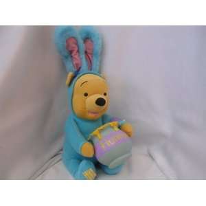   Pooh Plush Toy ; Talking Easter Bunny with Honey Pot 16 Collectible