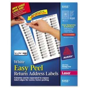 Easy Peel Address Labels for Laser Printer   2/3 x 1 3/4, White, 6000 