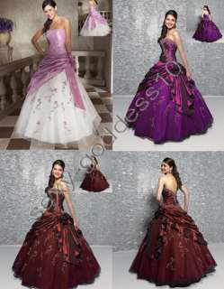   Burgundy Purple Pink Evening Prom Party Dress Gown Size6 8 10 12 14 16