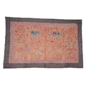 Wall Hangings New Indian Rajrang Stylish Pink Cotton Embroidery Thread 