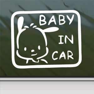  BABY POCHACCO IN CAR ON BOARD White Sticker Laptop Vinyl 