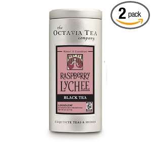 Octavia Tea Raspberry Lychee (Black Tea) Loose Tea, 2.5 Ounce Tins 