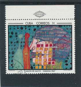Kuba Cuba 1. Hundertwasser Briefmarke 1967   Oberrand  