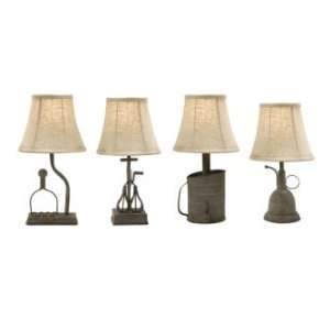   Mayberry Utensil Mini Lamps Iron Fabric Unique Rustic Look Home