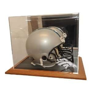  Denver Broncos Natural Color Framed Base Helmet Display 