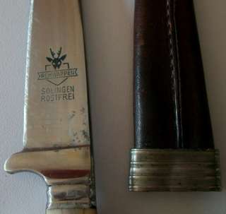 Antikes Jagdmesser Trachtenmesser mit Horngriff und Scheide Rehwappen 