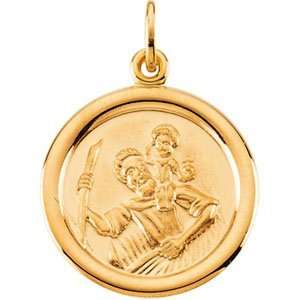  14K Yellow Gold St. Christopher Medal DivaDiamonds 