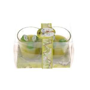 Artwedding Lemon Ice Cream Candle Favor with Cup Holder,Apple Green 