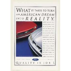  1994 Ford Mustang American Dream 1964 1/2 Mustang Print Ad 
