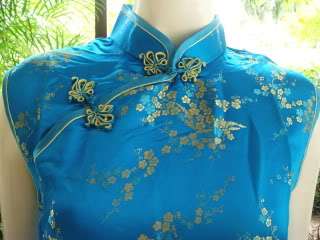 Asia Qipao China/Japan/Thai Kleid Kostüm türkis Gr. 40  