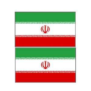  2 Iran Iranian Flag Stickers Decal Bumper Window Laptop 