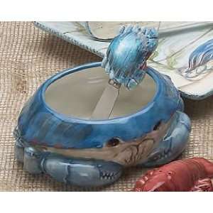    Ocean Nautical Sea Blue Crab Dip Bowl & Spreader