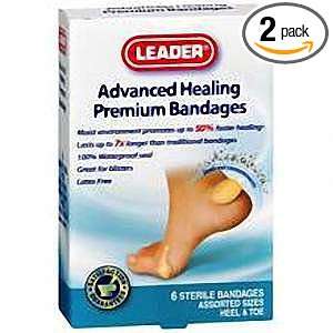 Leader Advanced Healing Bandages, Heel/Toe, 6 Ct (2 PACK)   Compare to 