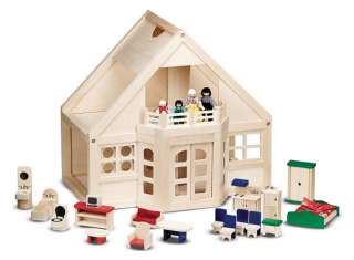 Melissa & Doug Deluxe Furnished Wooden Play Dollhouse 000772007955 