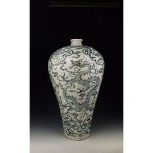  one Blue Underglaze Decoration Porcelain Plum Vase With 