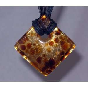  Gold and Terra Murano Glass Necklace Pendant Everything 