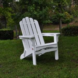  Cedarwood Marina Adirondack Folding Chair   White Patio 