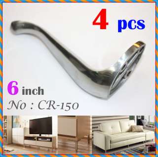 pcs Chrome Metal Feet Furniture Sofa Table Cabinet Corner Legs ★ 6 