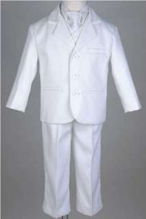 Boys Single Breast White Suit Sizes 4 5 6 7 8 10 12 14  