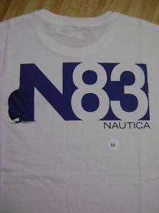 Nautica Men Tee Shirt Medium Solid Wh Short Sleeve 708  