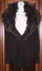 Victorias Secret 2011 ~ Silk & Cashmere Faux Fur Trim Cardigan 