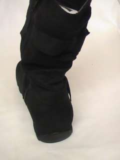 Girls Black Suede Boots w/three Buckles AN@ TOD Sz 5  