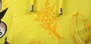 Ed Hardy Skull roses Dagger heart Yellow Sweater shirt  
