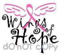 Nail Decals *Set of 20* WINGS OF HOPE BREAST CANCER  