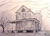 Pencil Art Drawings Dilapidated House, Barn, Editions  