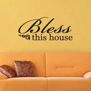 BLESS THIS HOUSE Wall Quote   Custom Decor Vinyl Decal