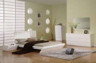 ULTRA MODERN QUEEN SIZE BEDROOM SET IN WHITE FINISH  