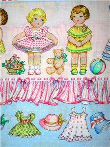 New Paper Dolls Little Girls Childrens Dress Up Fabric BTY  