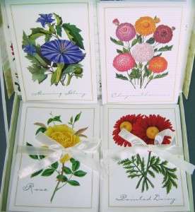   Flowers Blank Notecards Stationery Envelopes box set Daises Roses Mums