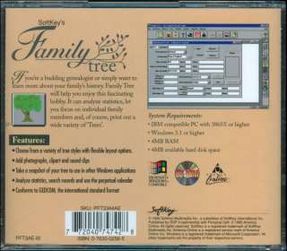 SoftKeys Family Tree   Genealogy   W98 95 3.1   NEW 772040747428 