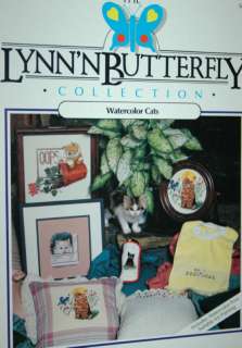 Watercolor Cats cross stitch Lynn N Butterfly  