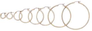 New Ladies 2mm 14k Yellow Gold Hoop Earrings Pick your size 12mm thru 