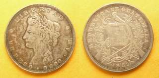 Guatemala Coins 1 Peso 1882AE CH.XF/XF+  