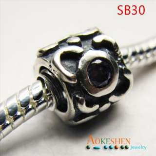   STERLING Silver European Spacer Beads Fit Snake Chain bracelet sb30