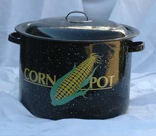   Steel Corn Pot with Porcelain Enamel Coating ~ Canner/Gumbo/Chili/Soup