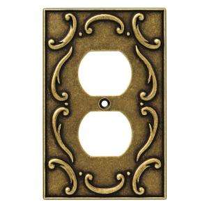   Lace Burnished Antique Brass Wall Plate 126346 