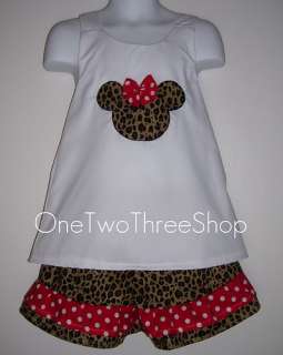 Minnie Mouse Custom Boutique Short Set  