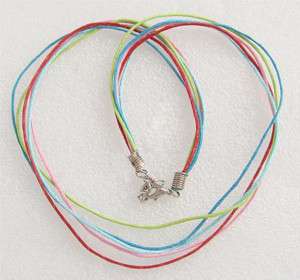 MIXED COLOR Waxed Cotton Cord Necklace String Clasp  