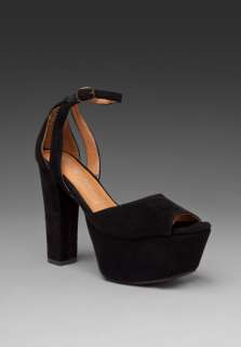 JEFFREY CAMPBELL Perfect 2 Peep Toe Sandal in Black Suede at Revolve 