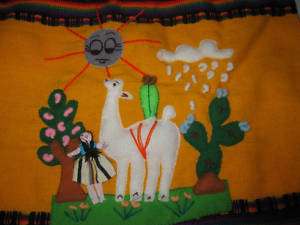 New Handmade Alpaca Wool Yellow Llama Backpack  