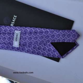 new in box VERSACE tie lilac logo AUTHENTIC men collection  